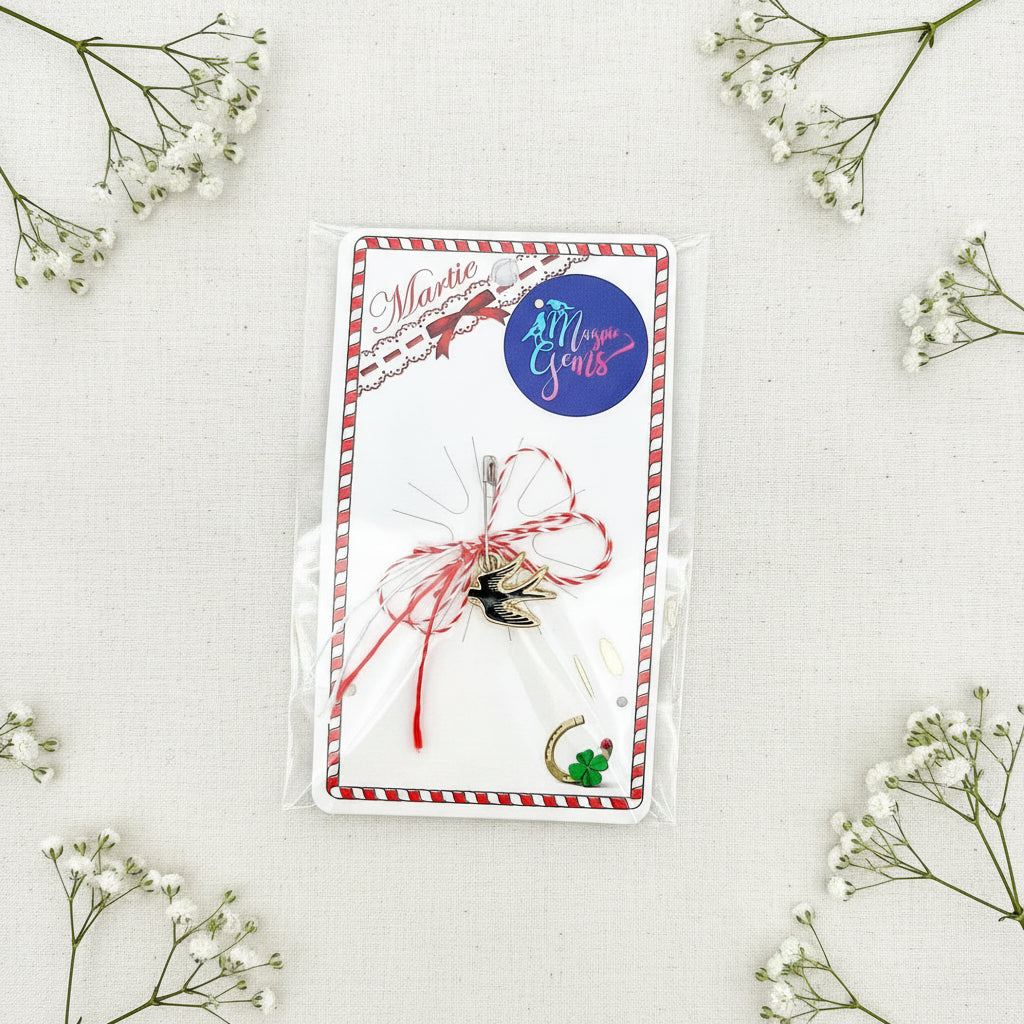 Swallow Flight: Gold-Plated Swallow Martisor