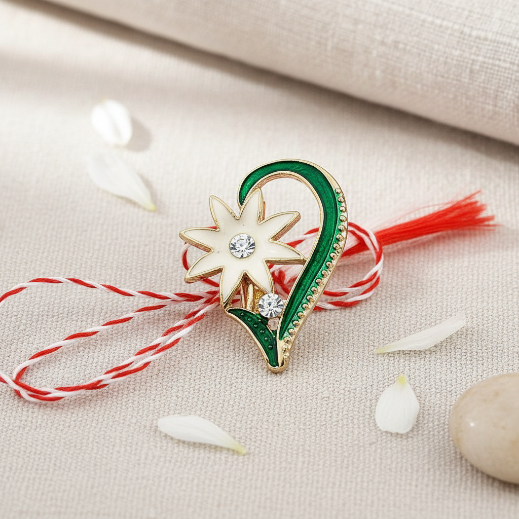 Golden Bloom Martisor Brooch