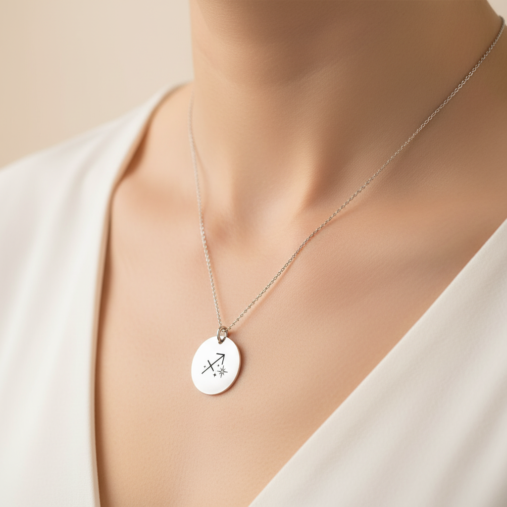 Sterling Silver Personalised Star Sign Zodiac Necklace