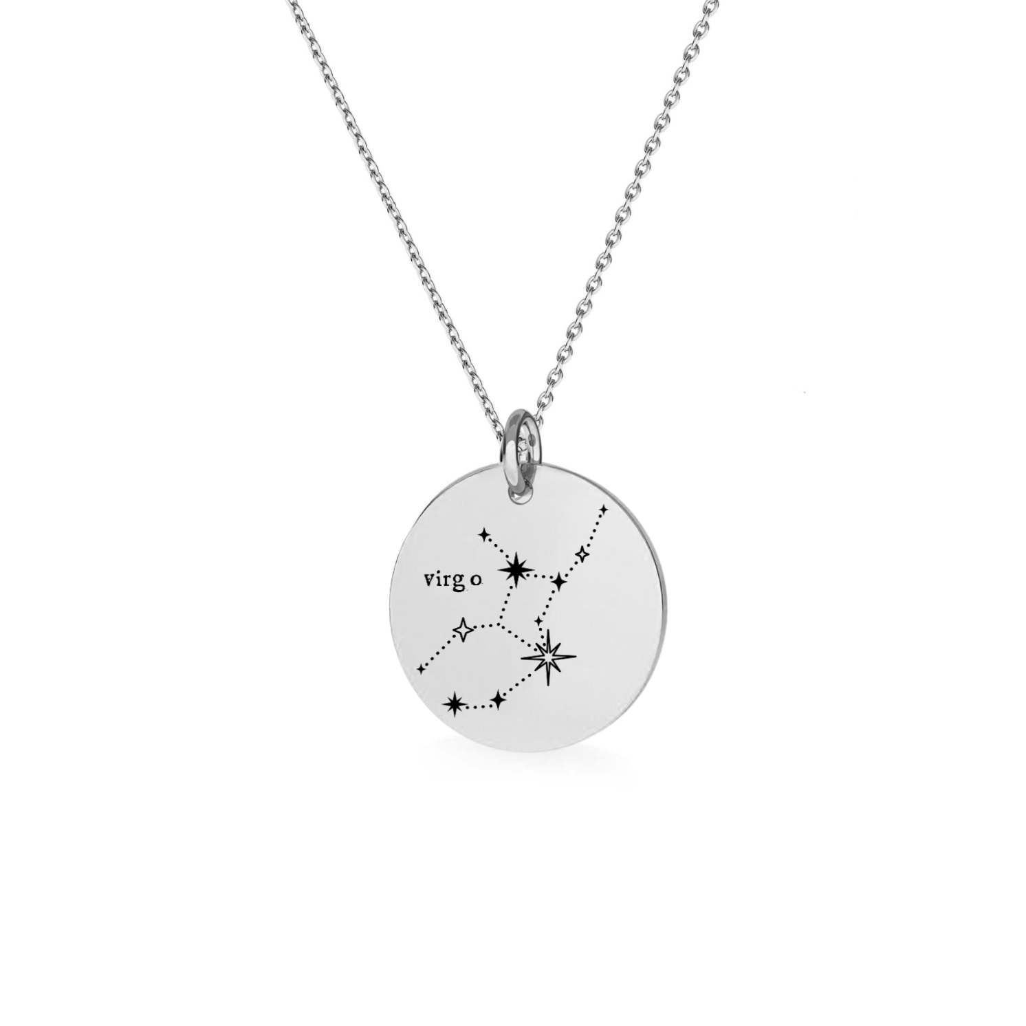 Sterling Silver Virgo Zodiac Constellation Necklace - Minimalist Astrology Pendant