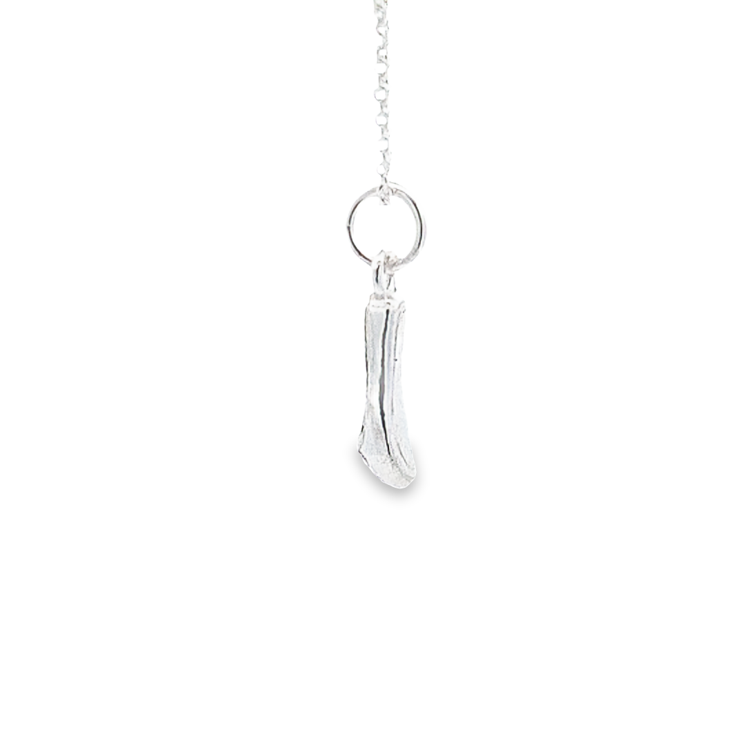 Silver Ballet Slipper Necklace - Side View