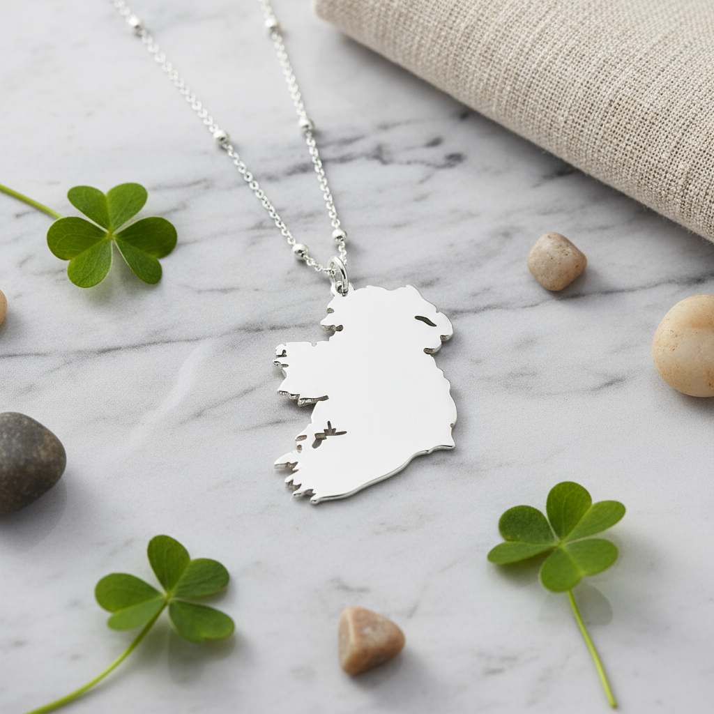 ÉIRE - Map of Ireland Necklace in sterling silver for women by Magpie Gems
