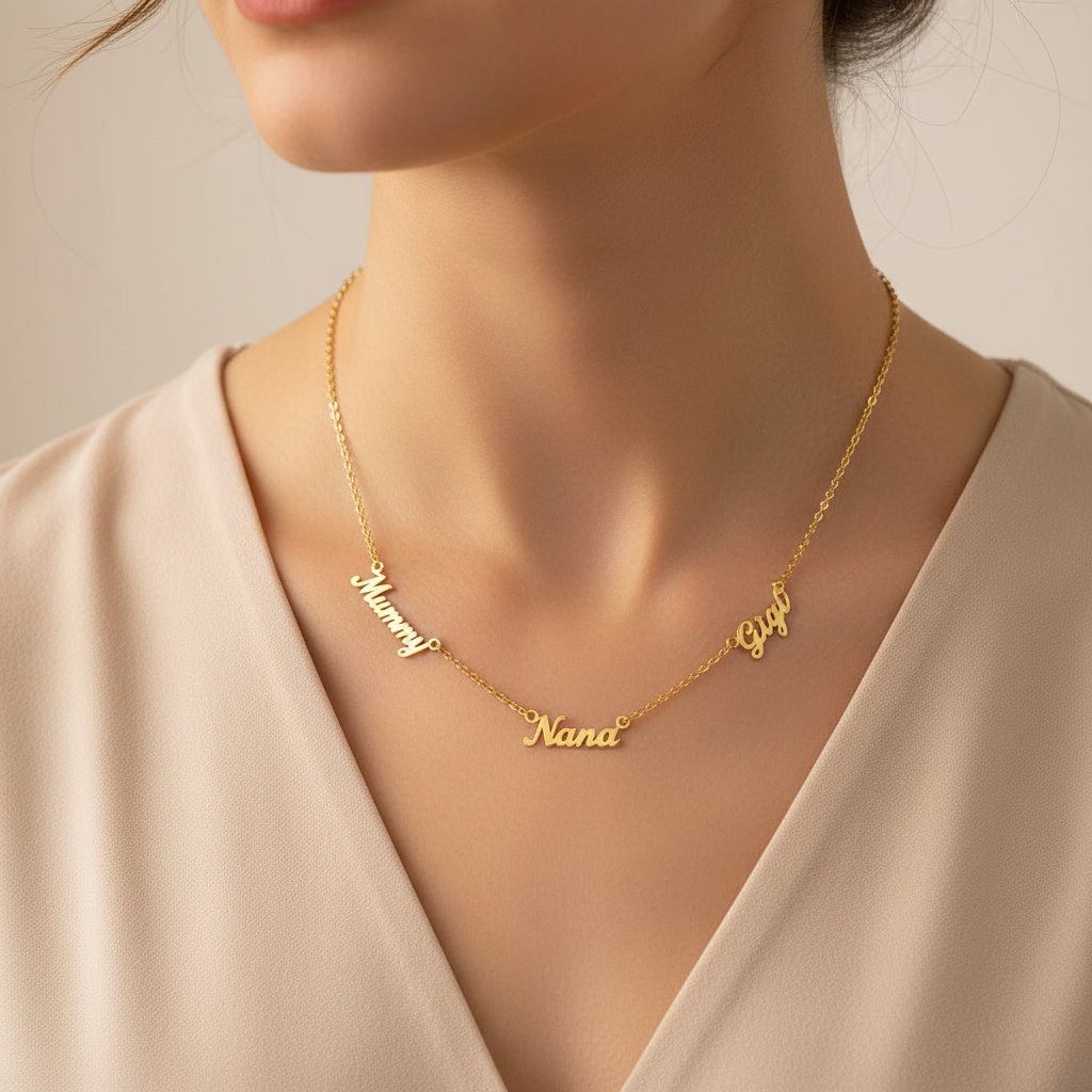 Family Bond Silver Names Necklace