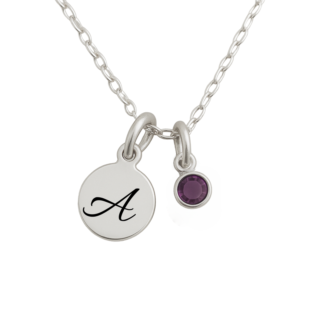 Birthstone Initial Necklace – Personalised Jewellery Handcrafted in Ireland