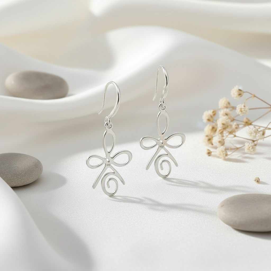 Silver Celtic Dangle and Drop Earrings - Inner Strength