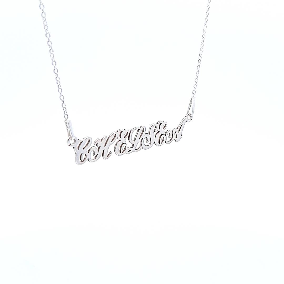 Cursive Elegance Name Necklace with All-Capital Letters