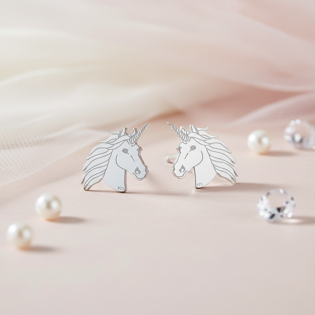 Unicorn Silver Stud Earrings | I Believe in Magic