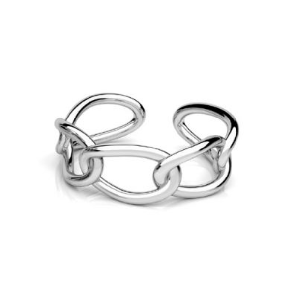 Sterling Silver Thick Chain Thumb Ring