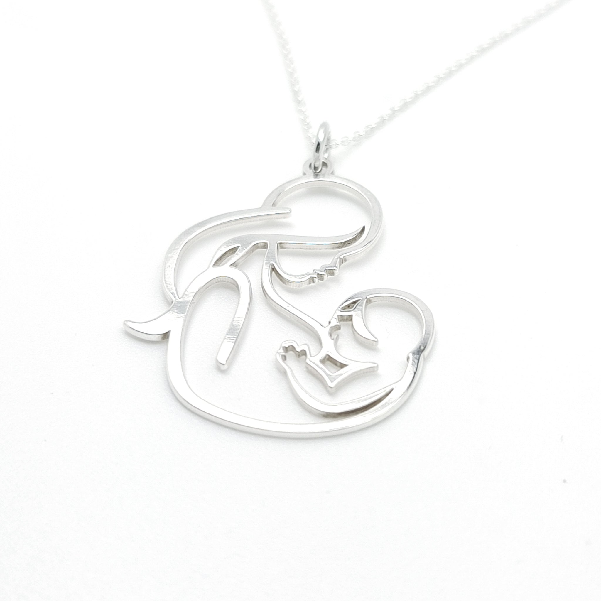 LACTANCIA Silver Necklace | A Breast feeder Mother and Baby Pendant LE GRÁ