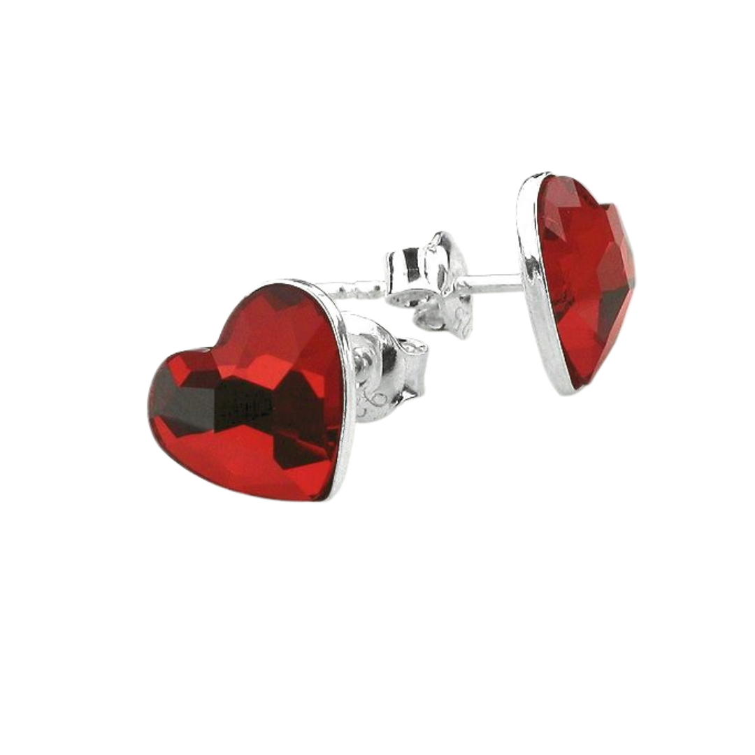 Love Heart Ear Stud Earrings Silver crystal Gift Jewelry Ireland