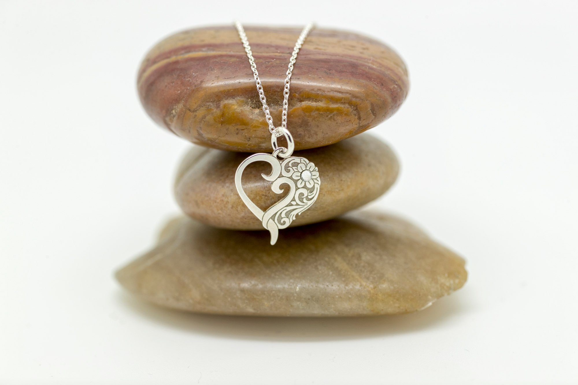 Romantic Heart Silver Necklace