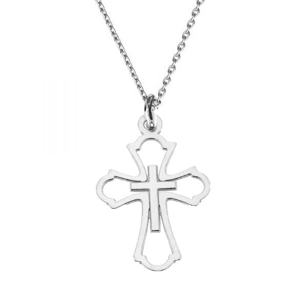 Believe | Dainty Cross sterling silver necklace | Gift for first communion | confirmation, [product type], - Personalised Silver Jewellery Ireland by Magpie Gems