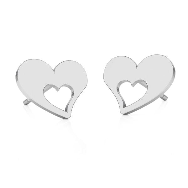 I believe in Love | Heart Post Silver Earrings - Personalised Sterling Silver Jewellery Ireland. Birthstone necklace. Shop Local Ireland - Ireland