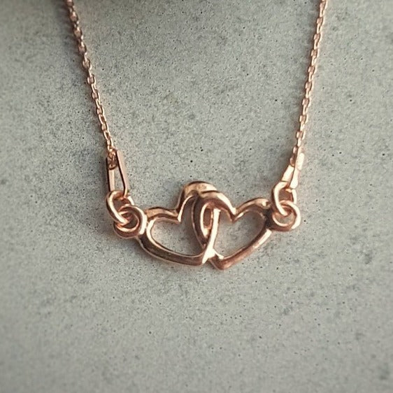 Our Hearts as One Necklace, [product type], - Personalised Silver Jewellery Ireland by Magpie Gems