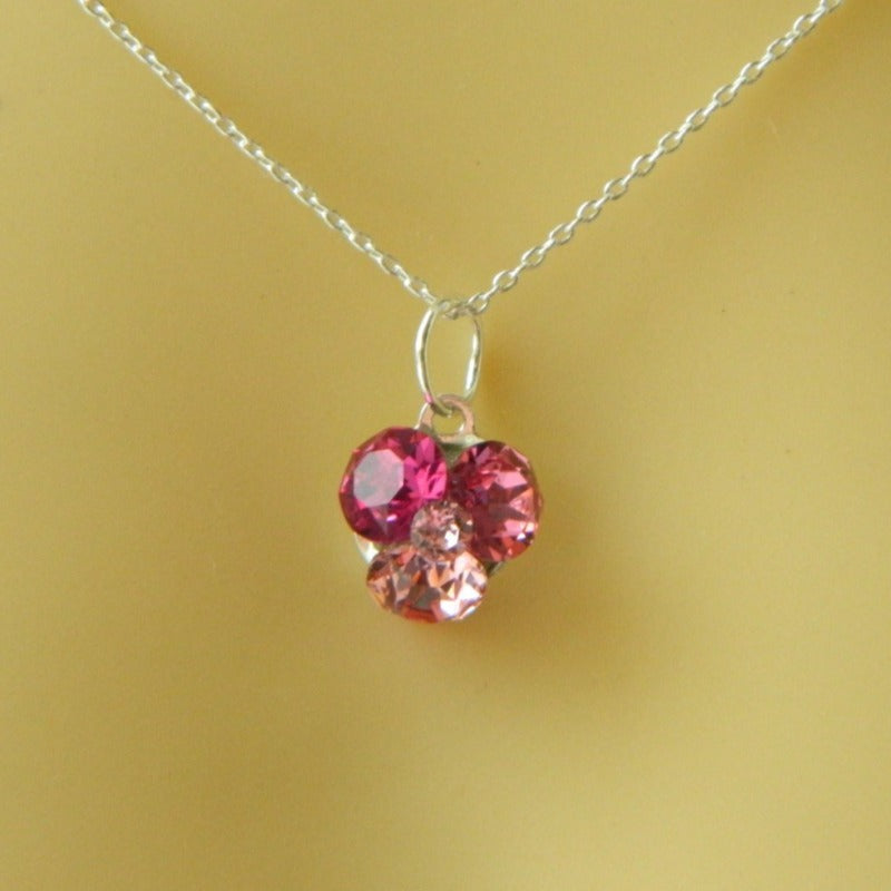 Shades of pink Crystal Fusions Necklace, [product type], - Personalised Silver Jewellery Ireland by Magpie Gems