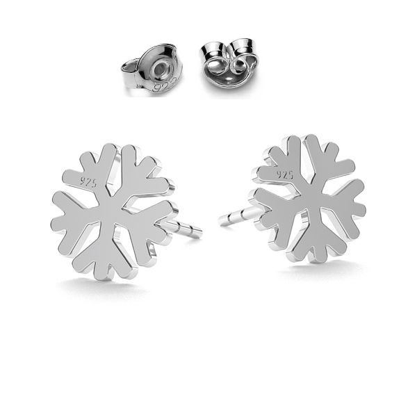 Winter Snowflake post earrings in silver - Personalised Sterling Silver Jewellery Ireland. Birthstone necklace. Shop Local Ireland - Ireland