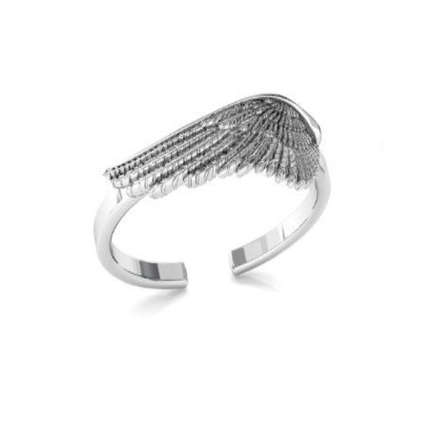 Angel Wing Ring in Silver - Handcrafted Adjustable 925 Sterling Silver from Ireland