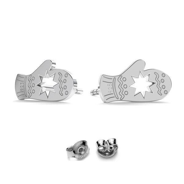 Winter Glove Stud Earrings in Sterling Silver - Personalised Sterling Silver Jewellery Ireland. Birthstone necklace. Shop Local Ireland - Ireland
