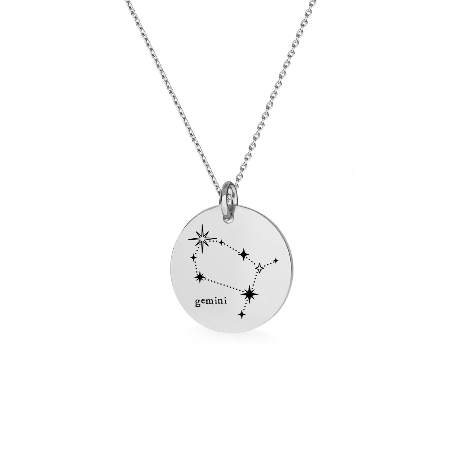 Sterling Silver Gemini Zodiac Constellation Necklace - Astrology Jewellery Gift