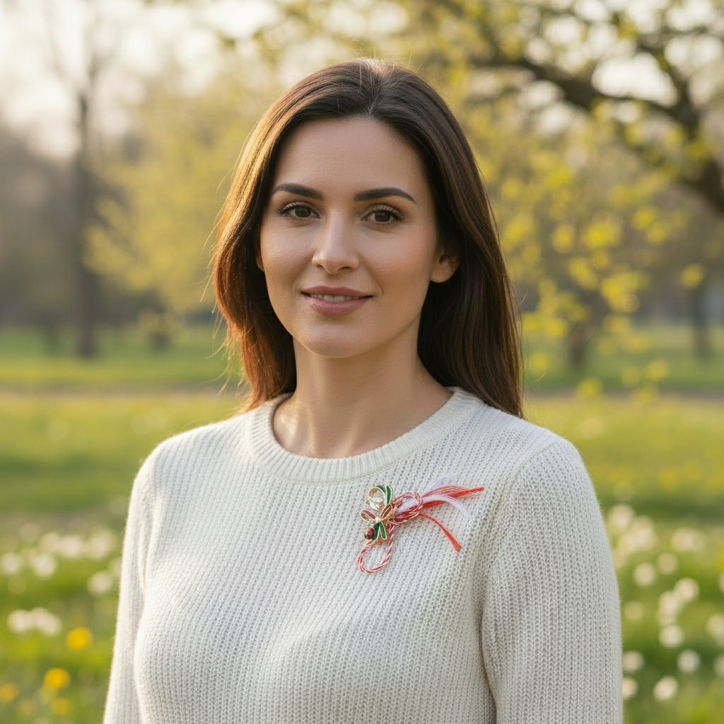 Martisoare Radiant Ladybug & Snowdrop Martisor Brooch