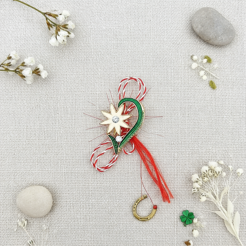 Golden Bloom Martisor Brooch