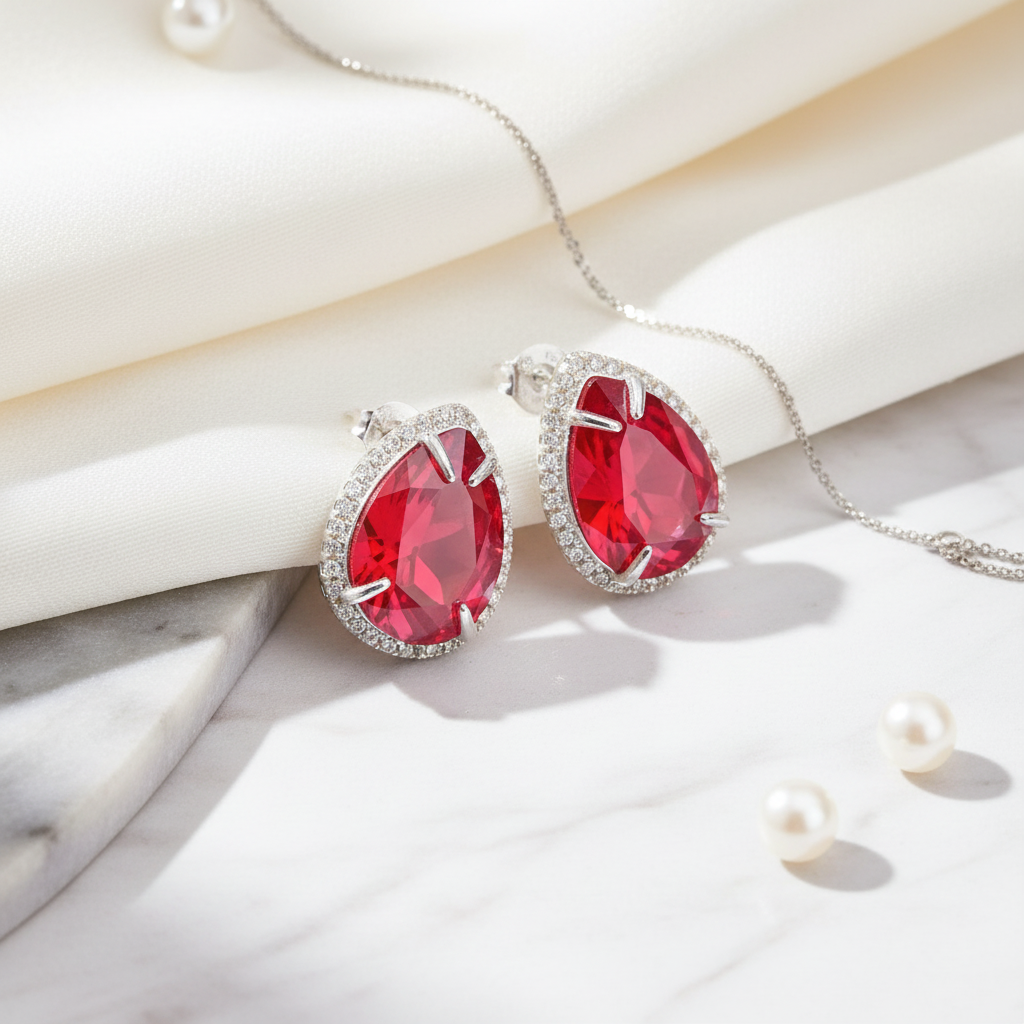 Dazzling Pear Stud Earrings | 925 Sterling Silver