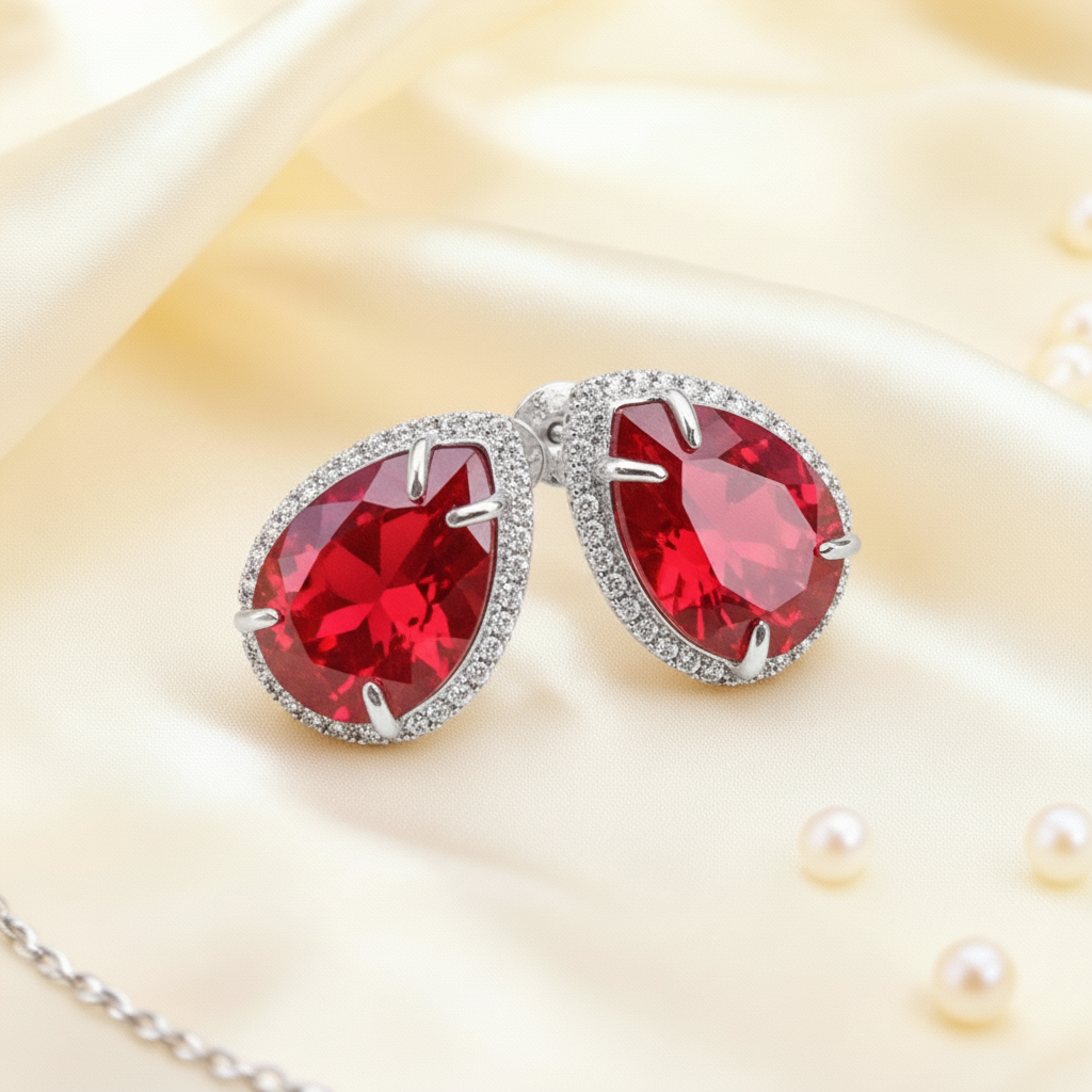 Dazzling Pear Stud Earrings | 925 Sterling Silver