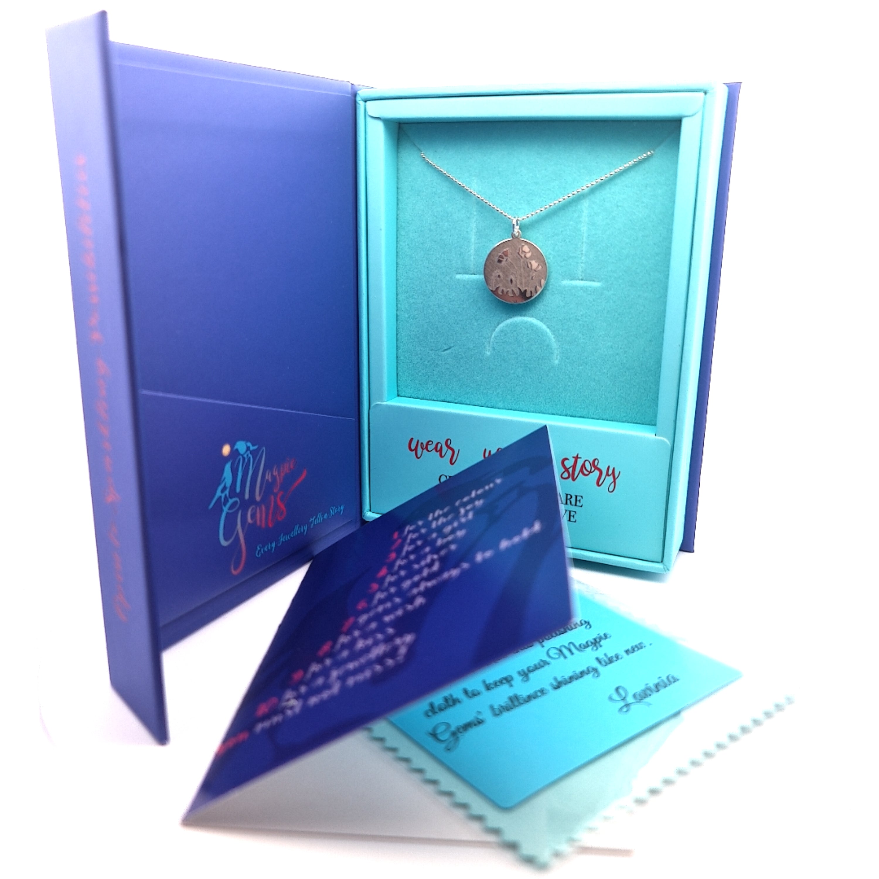 Engraved Poppy Disc Pendant Necklace in Sterling Silver