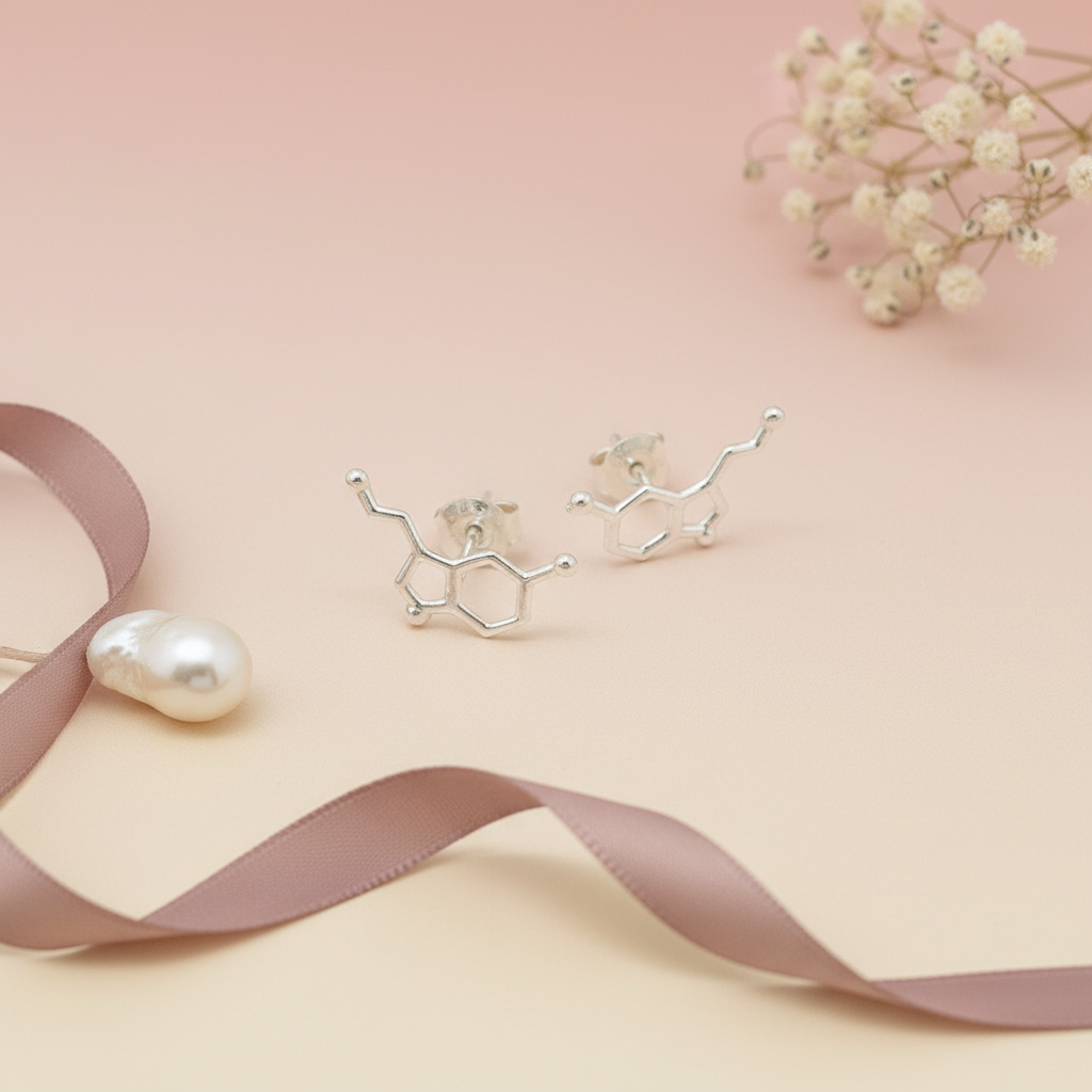 Be Happy Serotonin Silver Stud Earrings (for SE)