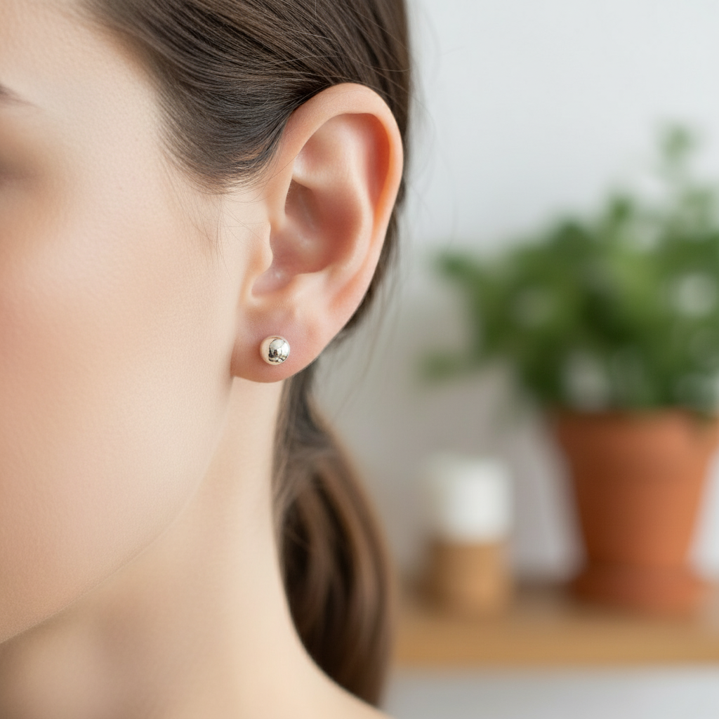 Ball Stud Earrings in Sterling Silver