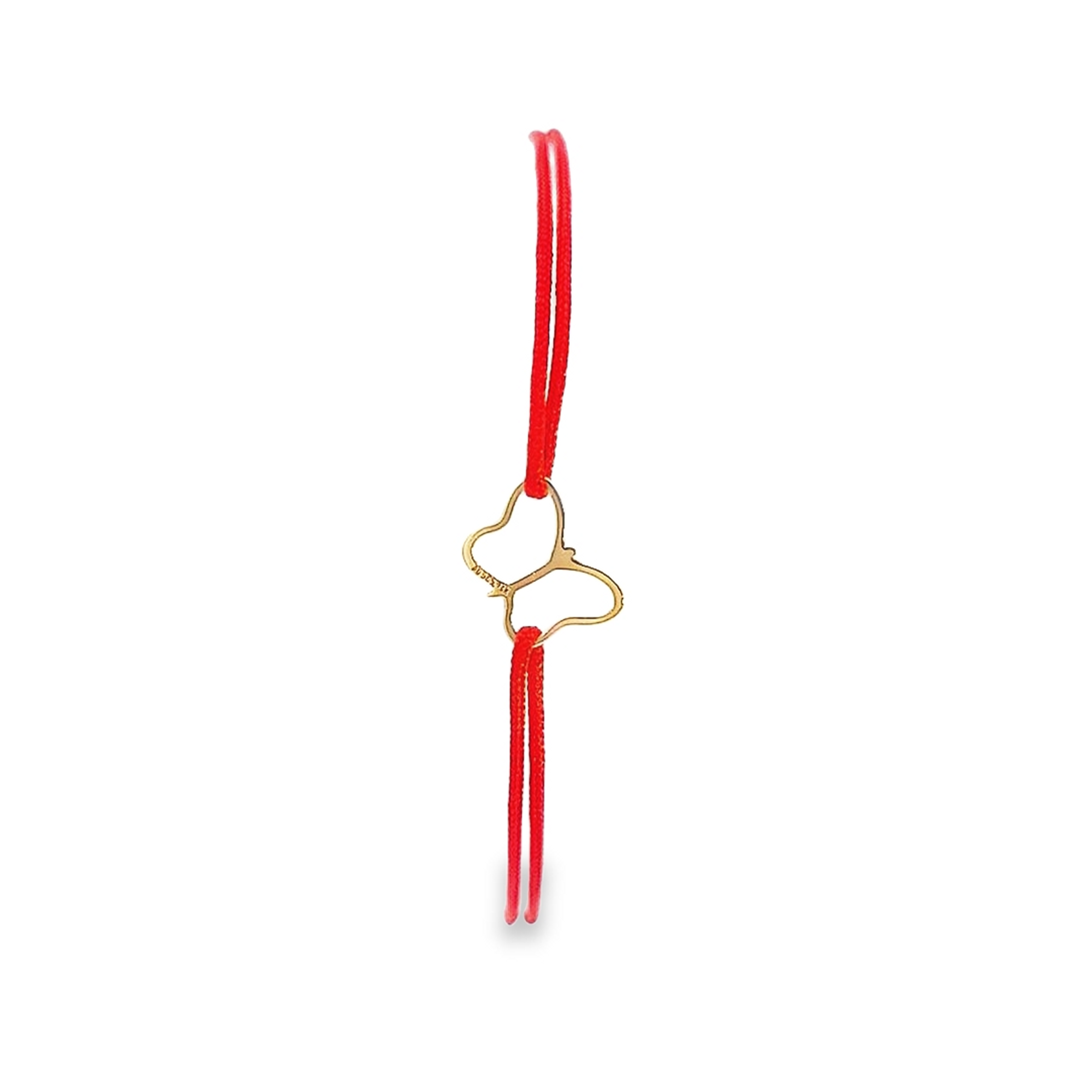 Solid Gold 14k Butterfly Charm on Red String Bracelet – Magpie Gems handmade in Ireland.