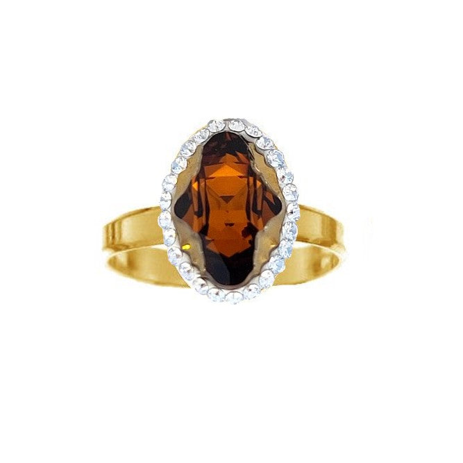 Amber Aura Halo Ring in Silver or Gold