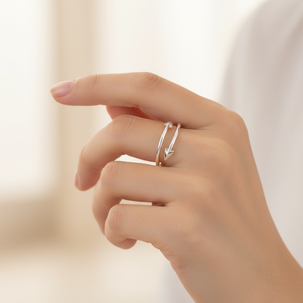 Arrow Silver Wrap-Around Ring