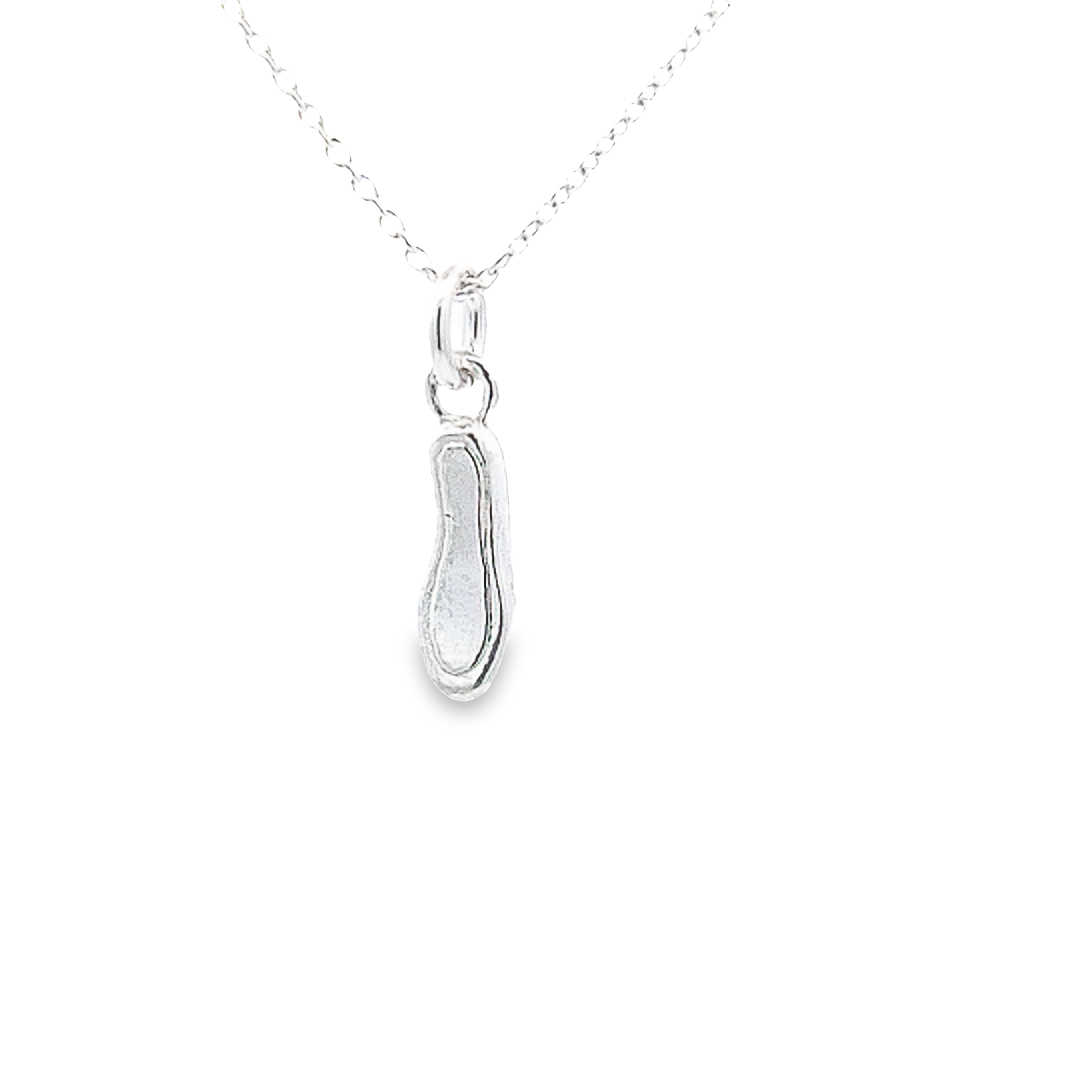 Silver Ballet Slipper Necklace - Back View