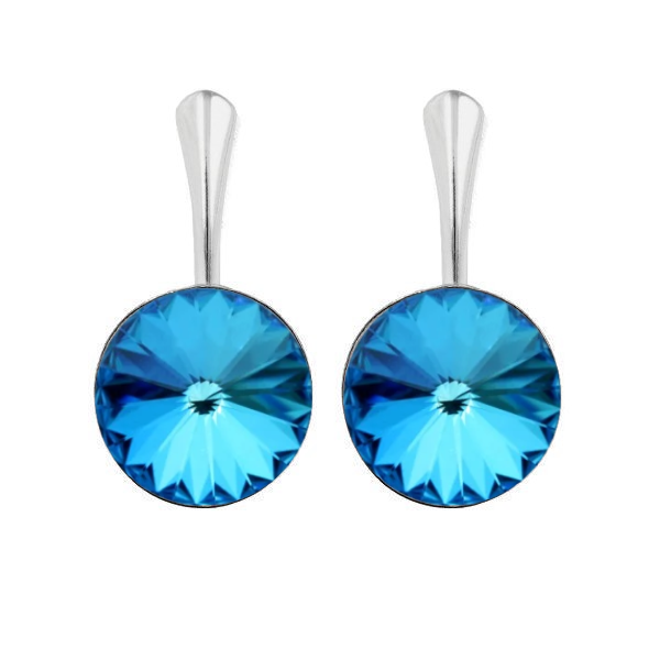 Blue crystal drop earrings discount