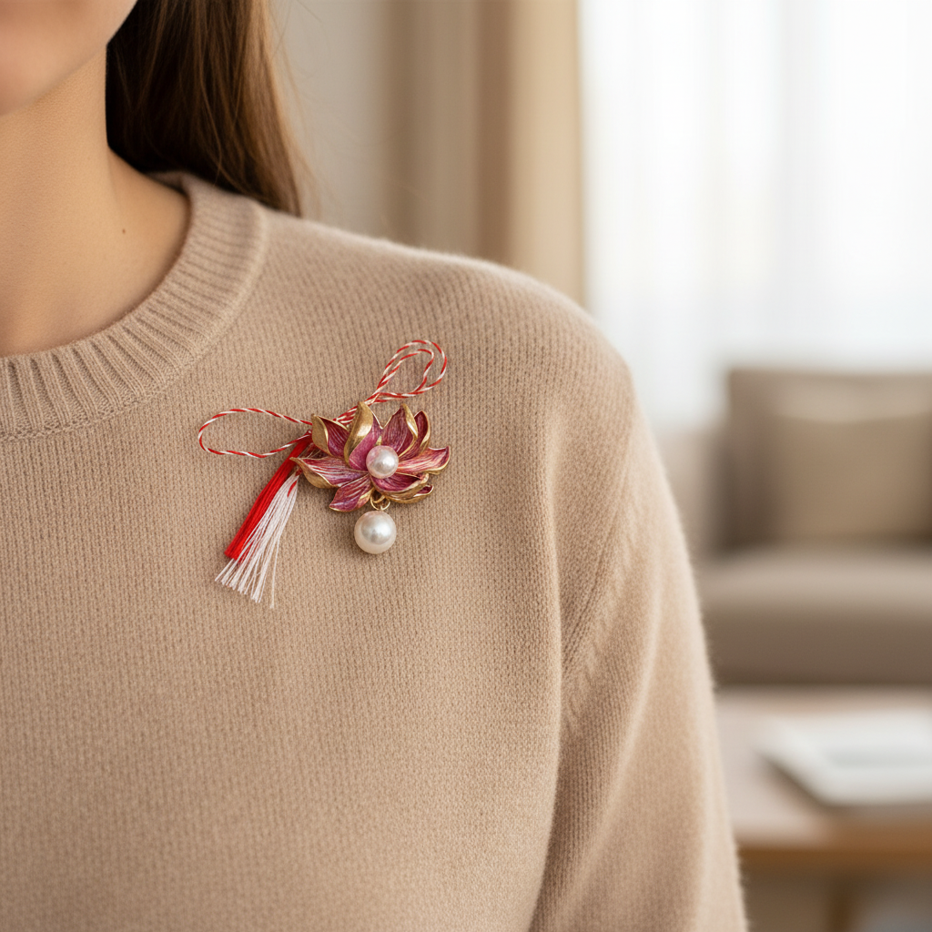 Blossom of Hope Martisor Brooch