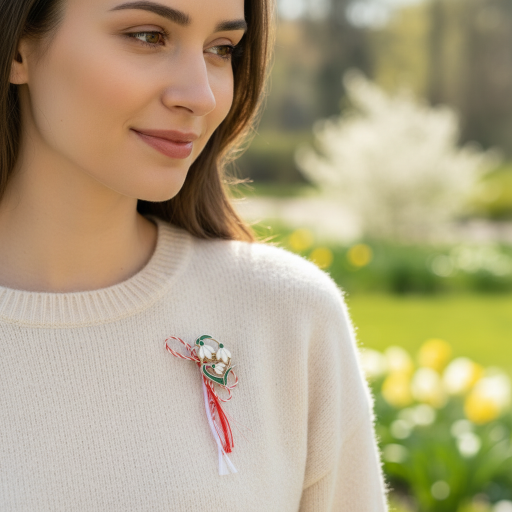 Vestitorul Primăverii Snowdrop Martisor Brooch