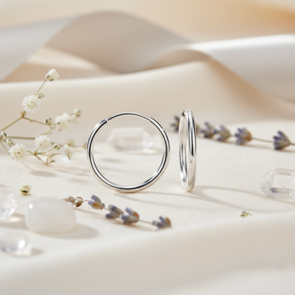 Classic Silver Huggie Hoop Earrings