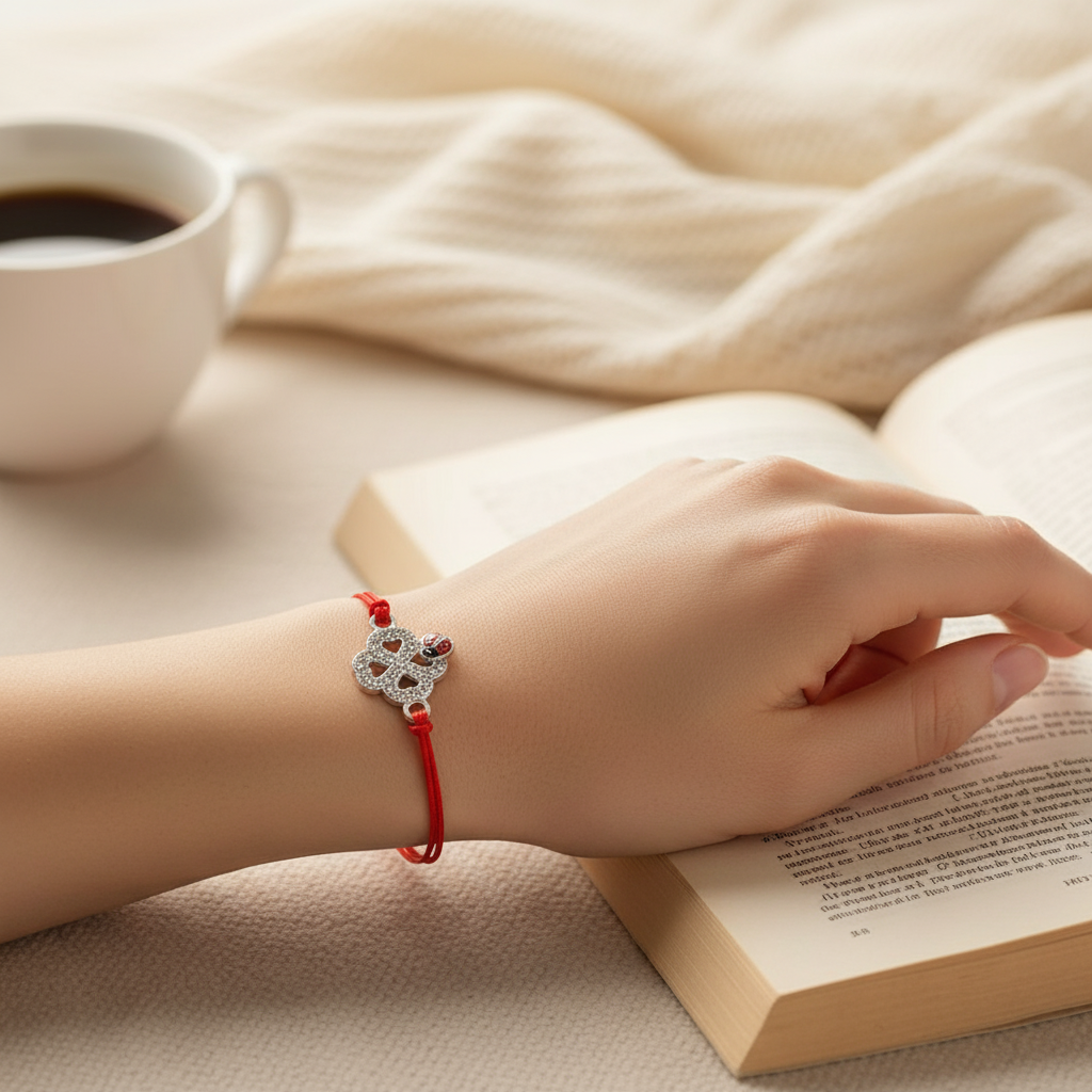 Ladybird Luck Clover Martisor Bracelet