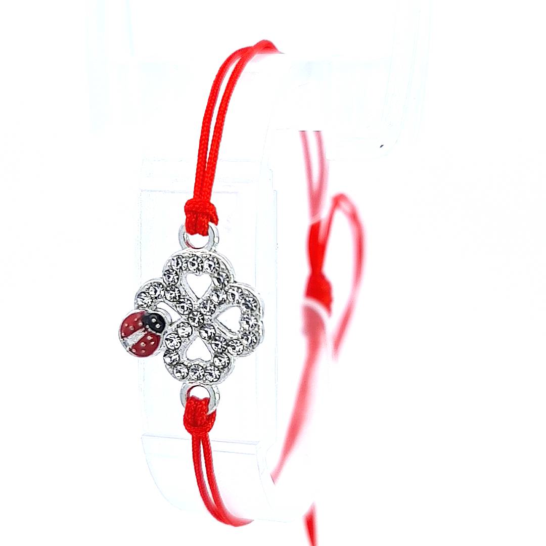 Ladybird Luck Clover Martisor Bracelet