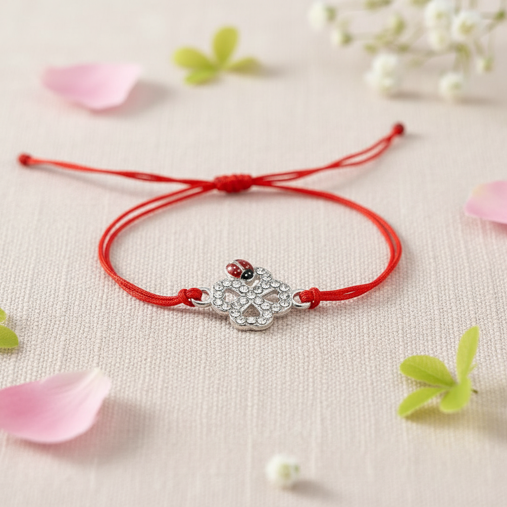 Ladybird Luck Clover Martisor Bracelet