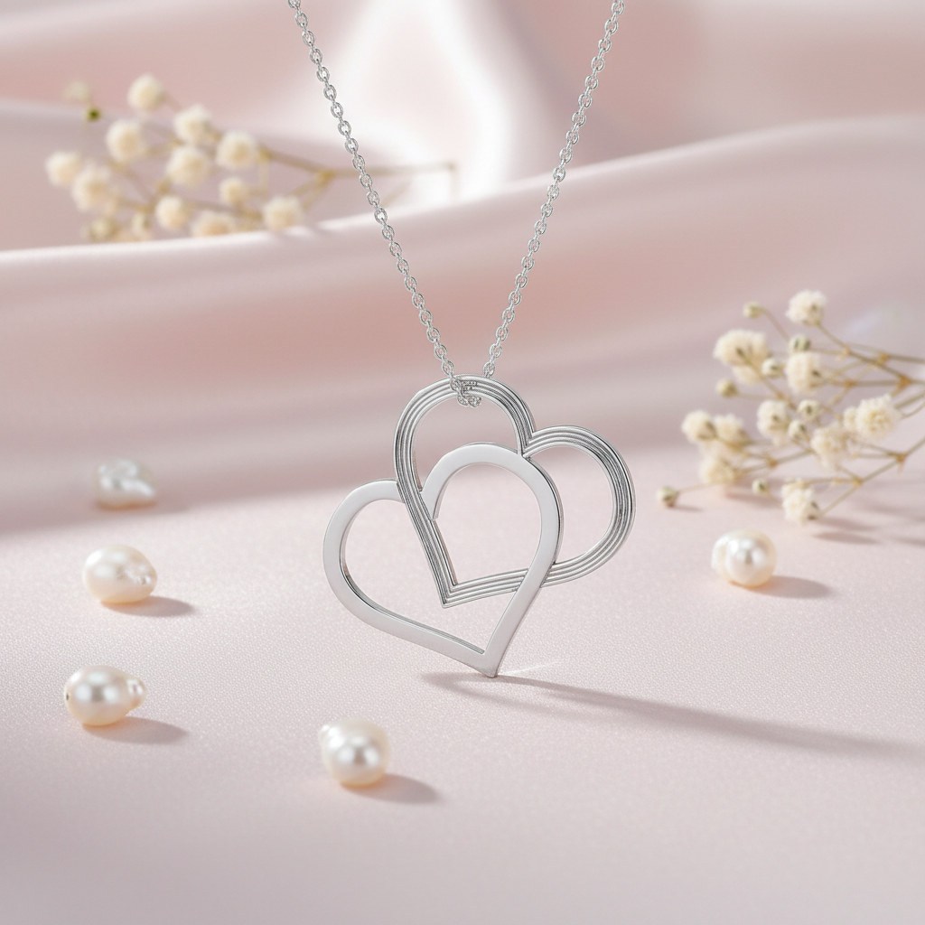 Intertwined Heart Silver Necklace