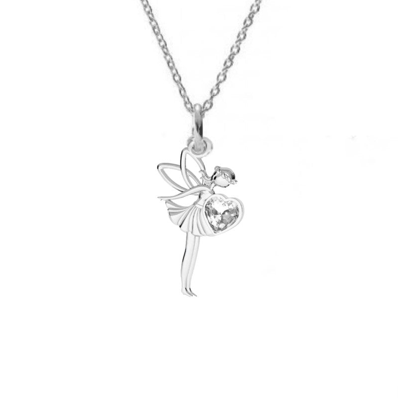 Enchanting Fairy Necklace in Silver (with or without a crystal heart)