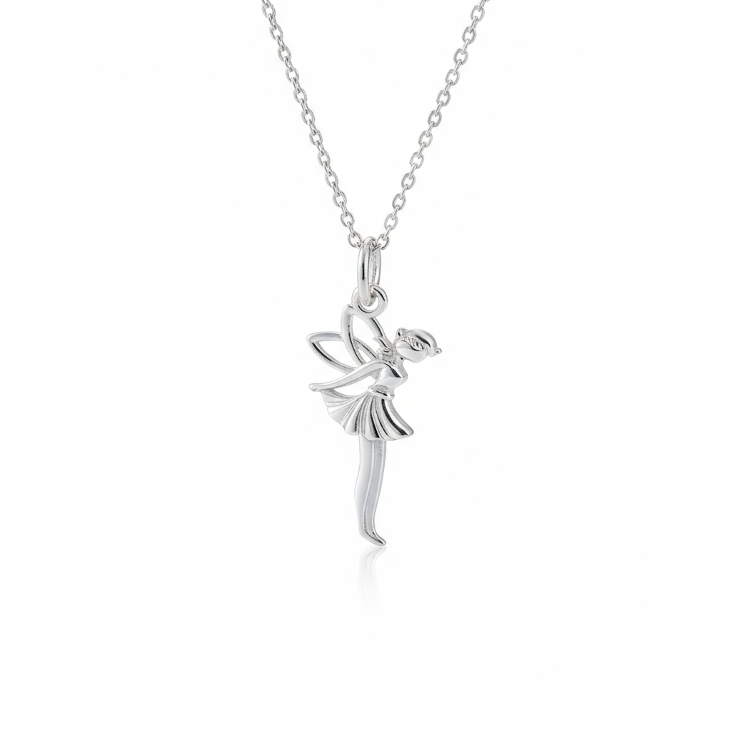 Enchanting Fairy Necklace in Silver (with or without a crystal heart)