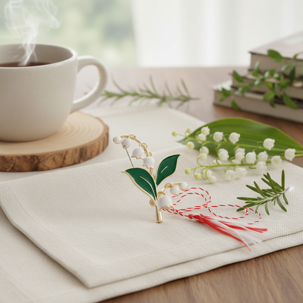 Garden's Grace Martisor Brooch | Lily of the Valley Spring Charm