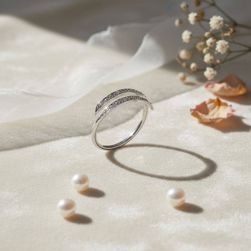 Adjustable Geometrical Ring in Silver | Universal Sized 925 Sterling Silver