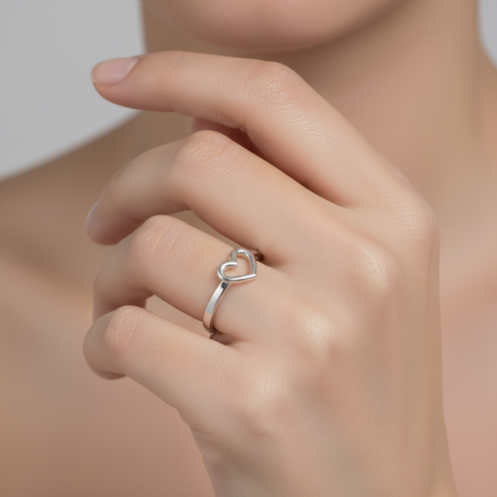 Open Heart Adjustable Ring