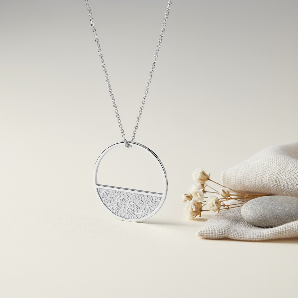 Intricate Circle - Silver Geometric Pendant Necklace