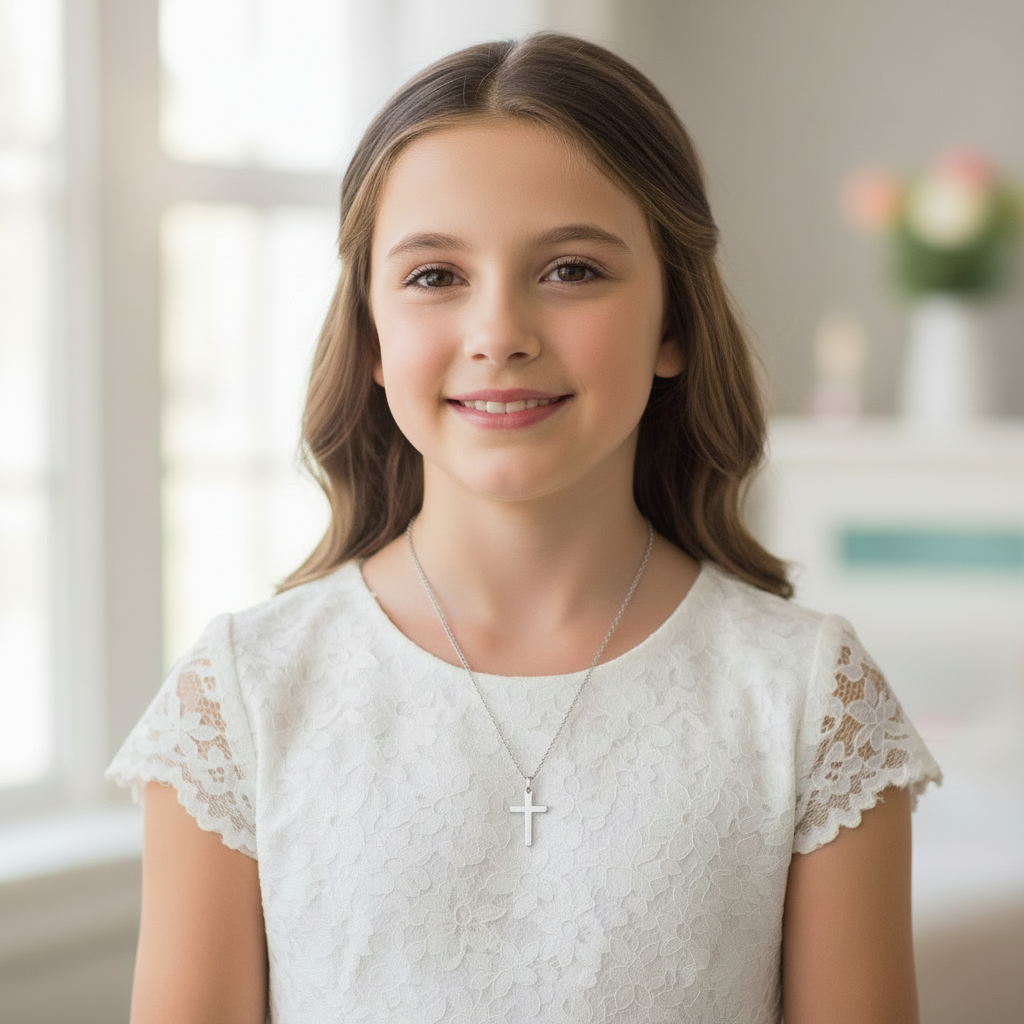 Elegant Simplicity Silver Cross Necklace