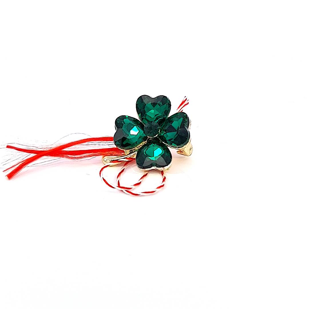 Martisoare Large Lucky Clover Martisor Brooch
